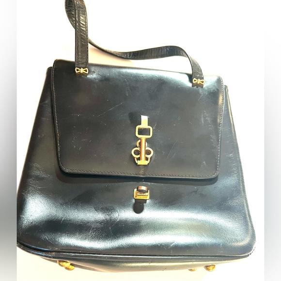 Dolfan Vintage 60's  Leather Handbag  - Made in France - Picture 6 of 13